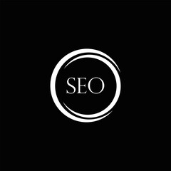 SEO logo. S E O design. White SEO letter. SEO, S E O letter logo design. Initial letter SEO linked circle uppercase monogram logo. S E O letter logo vector design.