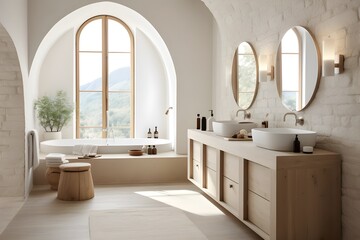 interior of a bathroom, bathroom interior design, Elegant Scandinavian and minimalistic 