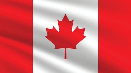 Canada flag vector illustration. Canada national flag. Waving Canada flag.
