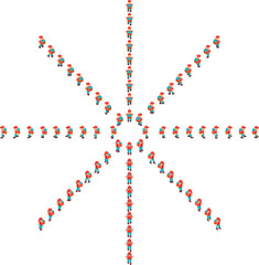 Animation of a pixel delivery man for a 2D game. Movement of a blond courier with a bag and a cap in an isometric view.