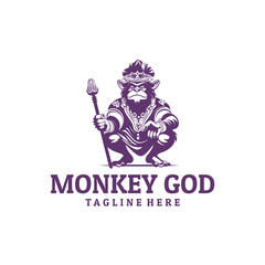 The god of monkey logo vector illustration