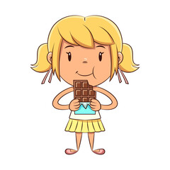 Girl eating chocolate