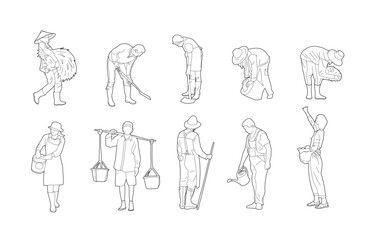 Line Drawing for Gardener and Farmer