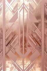 Art Deco Rose Gold Abstract Texture A Geometric Symmetrical Pattern for Modern Interior Design
