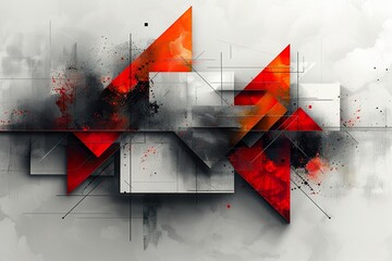 Generate a modern vector background with abstract geometric patterns in black and red