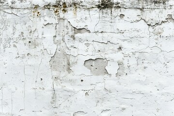 White concrete wall with cracks and scratches which can be used as a background