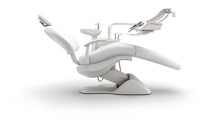 A dental chair isolated on a white background. - obrazy, fototapety, plakaty