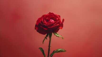Red Rose in Full Bloom A Timeless StopMotion Wallpaper Showcasing Natures Delicate Beauty