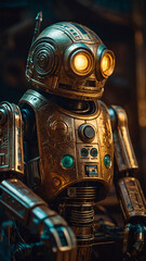 Fototapeta premium Robot on mars. ai generated