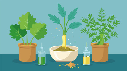 Obraz premium The simple of clipping fresh parsley dill and coriander from a small indoor garden infusing homemade dishes with bursts of vibrant flavor..