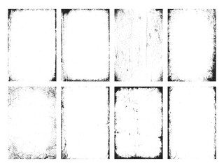 Set of old worn vintage paper texture. Grunge overlay distressed retro backgrounds for poster, album, cover design