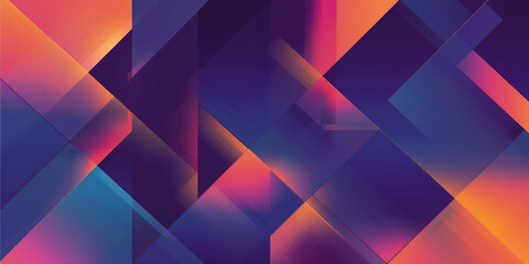 Geometric textured abstract background. Blue purple pink colors. Abstract horizontal banner. Graphic design poster. Digital artwork raster bitmap. AI artwork.	