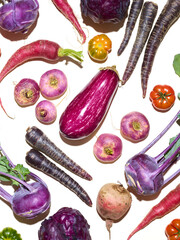 Organic bio vegetables set over white background