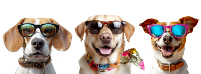 collection Png funny dog with summer sunglasses 