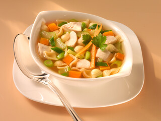 Löffel, Gemüseeintopf, Hühnereintopf,  Suppe, Silberlöffel,