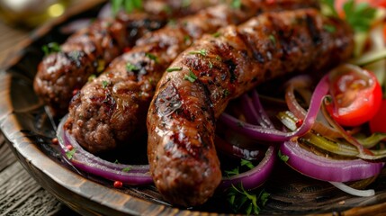The cuisine of Bosnia and Herzegovina. Sausages made of minced chevapchichi meat.