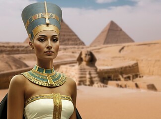 Image of Nefertiti the beautiful, powerful and enigmatic Queen of the 18th dynasty of ancient Egypt