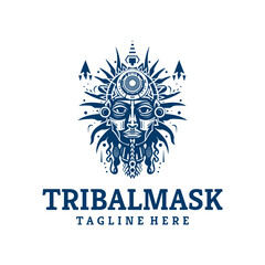 Tribal mask, esport mascot logo vector illustration