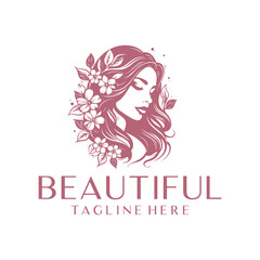 Woman in beauty logo vector illustration