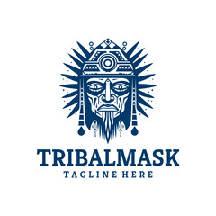 Tribal mask, esport mascot logo vector illustration