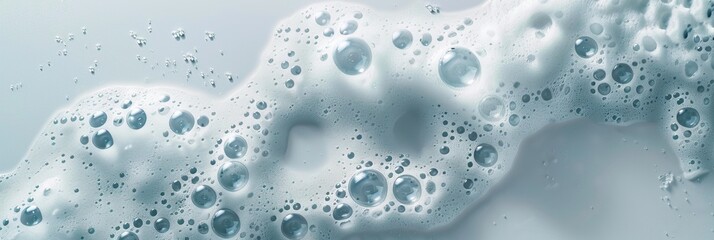 Close-up of bubbles in a blue liquid.