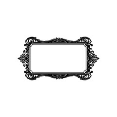 Vintage mirror frame vector illustration