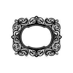 Vintage mirror frame vector illustration