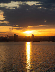 Fototapeta premium View of Baku city from the Caspian Sea