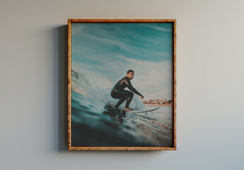 Vintage Frame Mockup With Textured Paper Effect And Generative ai - obrazy, fototapety, plakaty