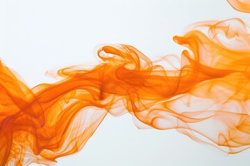 Abstract orange smoke with natural white background