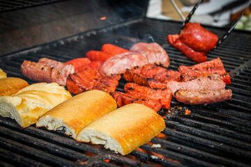 shish kebab on the grill