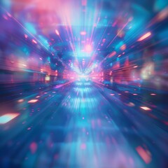 Obraz premium Softfocus holographic blur creating a dreamy and mystical backdrop, with a central clear area perfect for concise text or logos