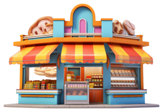 PNG Kiosk food confectionery architecture.