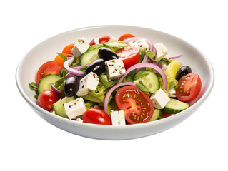 a bowl of salad with tomatoes and olives