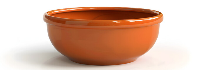  Orange Pottery Pot Isolated on White Background
