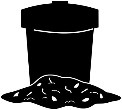 black trash can with garbage clip art preview