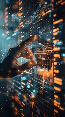 Modern currency exchange interface, fusion of technology and finance, vividly illustrating global transaction flow