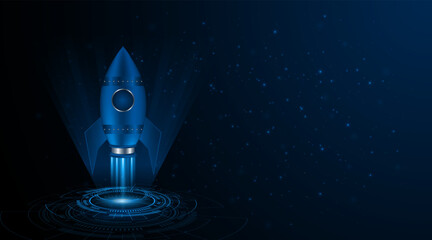 Launching a rocket into space. Ideas for starting a startup business. The growth or success of the company. Development of digital technology projects
