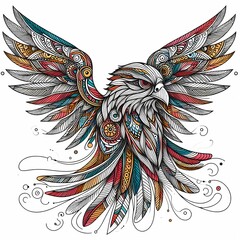 Obraz premium an abstract line drawing of a bird