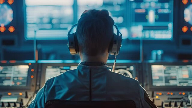Handsome control room mission control in action
