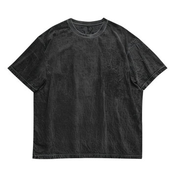PNG Oversized Acid Washed Black Blank T-shirt Mockup Isolated On Transparent Background