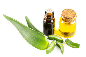 Aloe vera sloces, essential oil and essence