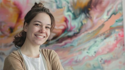 painter artist with a picture