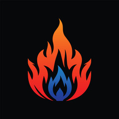 flame fire logo template, flame fire logo element, flame fire logo vector illustration