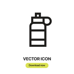 Water Bottle icon vector. Linear-style sign for mobile concept and web design. Water Bottle symbol illustration. Pixel vector graphics - Vector.	
