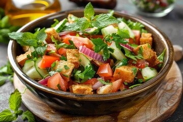 Classic Middle Eastern fattoush salad