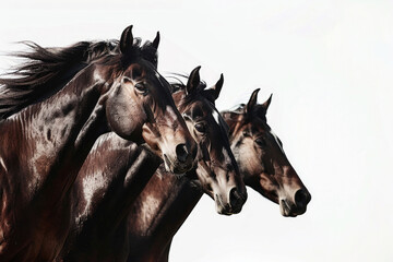 Three stallions, strength embodied