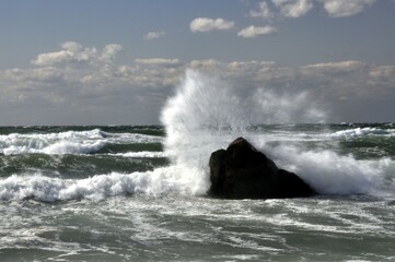 Angry sea at Block Island, RI