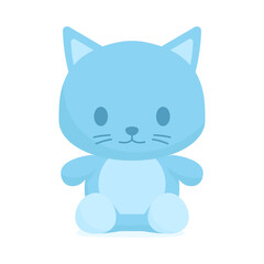 Cute blue cat plush toy