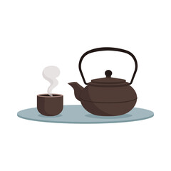 Japanese teapot and teacup
